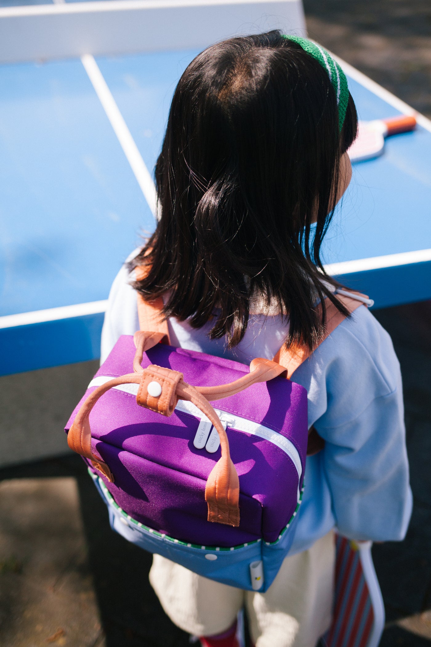 Rygsæk, purple tights / badminton blue