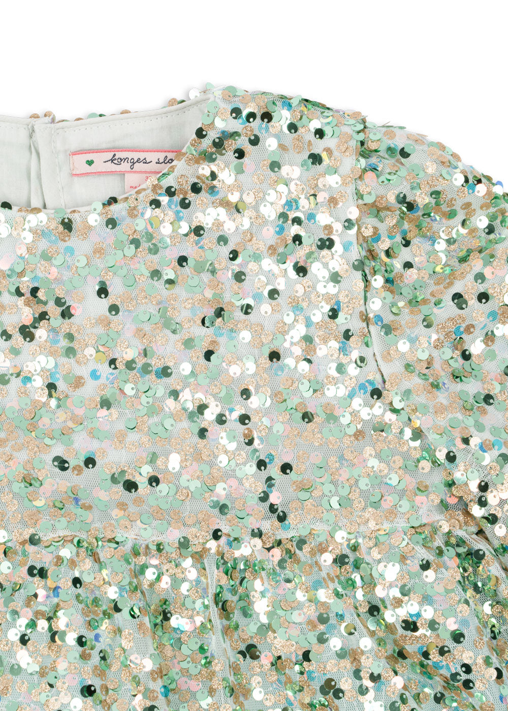 Lila sequins kjole, grøn