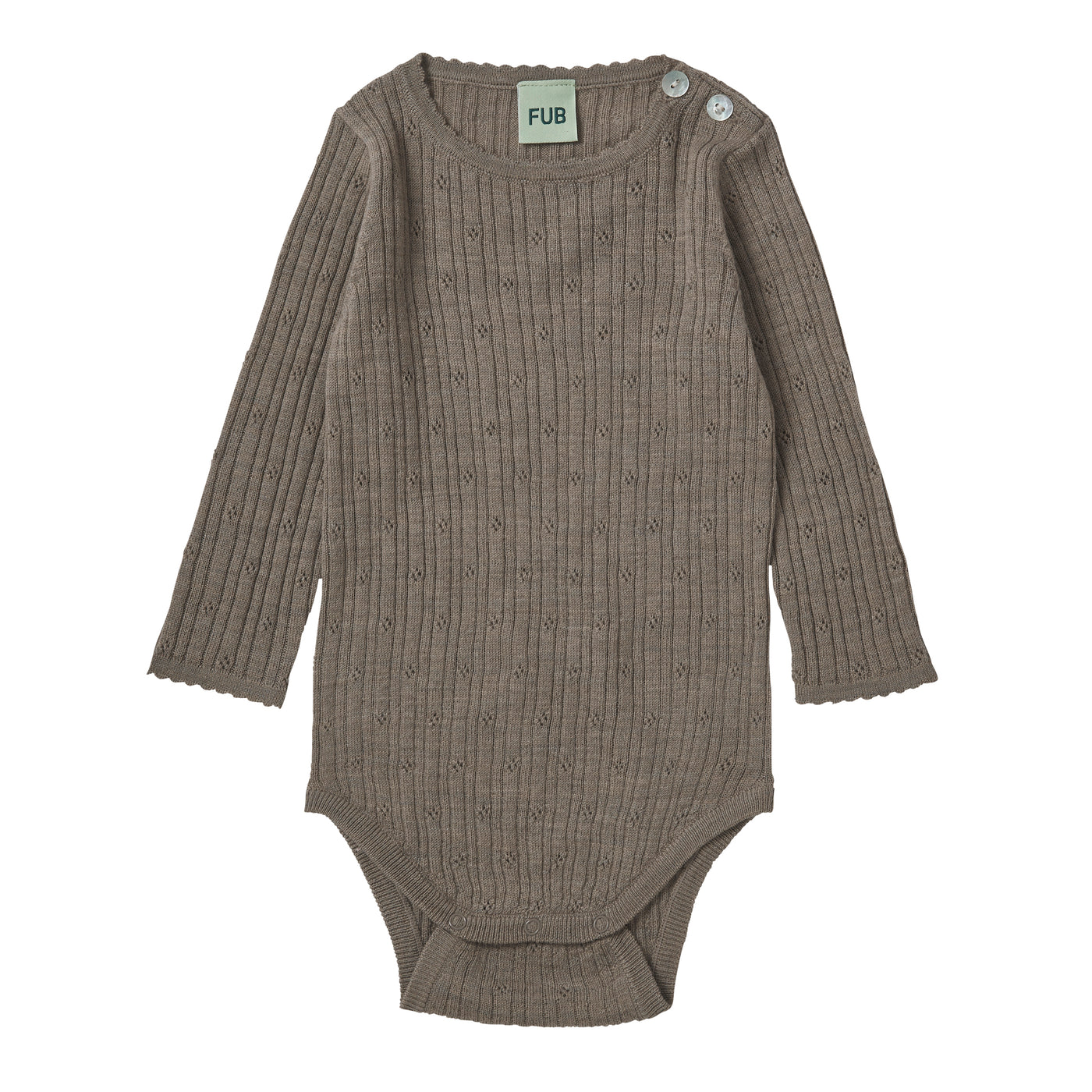 Baby pointelle body, hazel melange