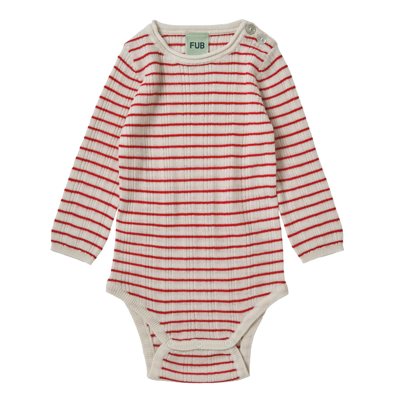 Baby rib body, red / ecru