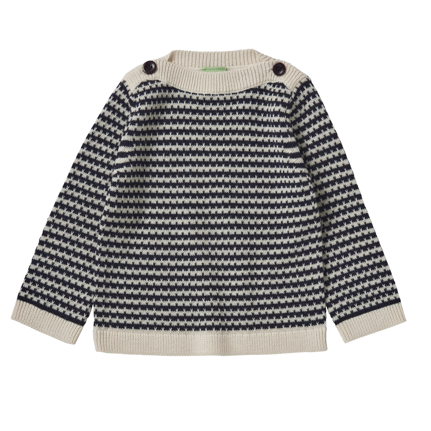 Baby boatneck blouse, ecru / dark navy 