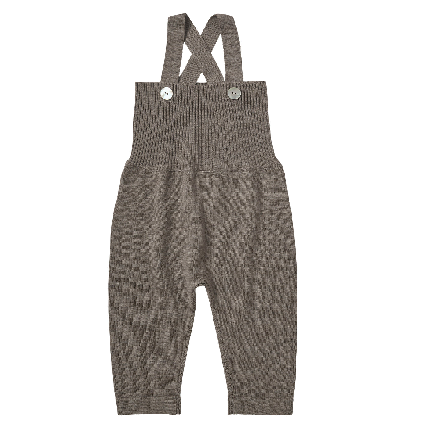 Baby high waist overalls, hazel melange