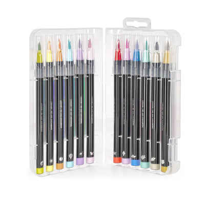 Brush markers, tusser, pastel