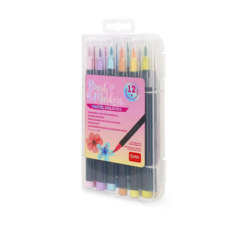 Brush markers, tusser, pastel