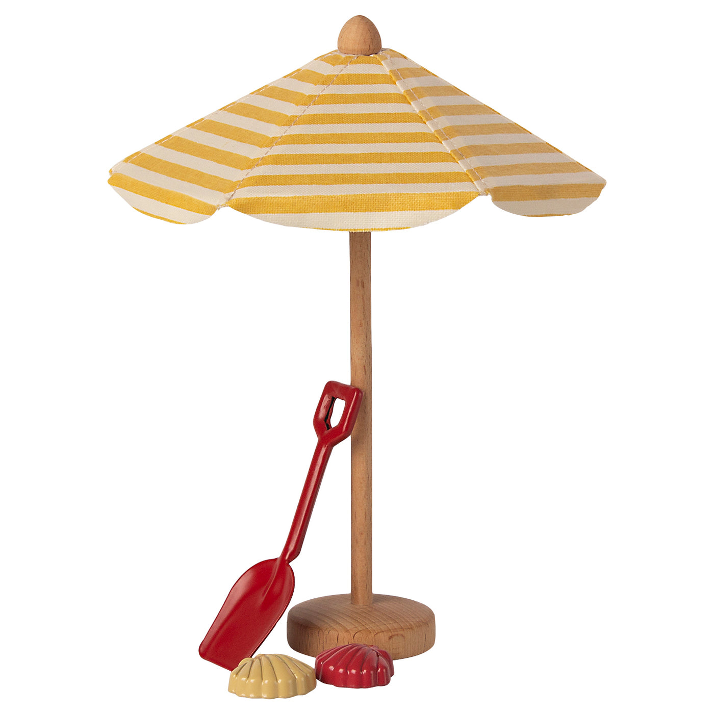 kalorie repræsentant diskret Maileg tilbehør, parasol med gule striber – Karrusella